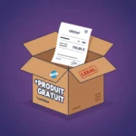 Boîte avec facture et produit gratuit