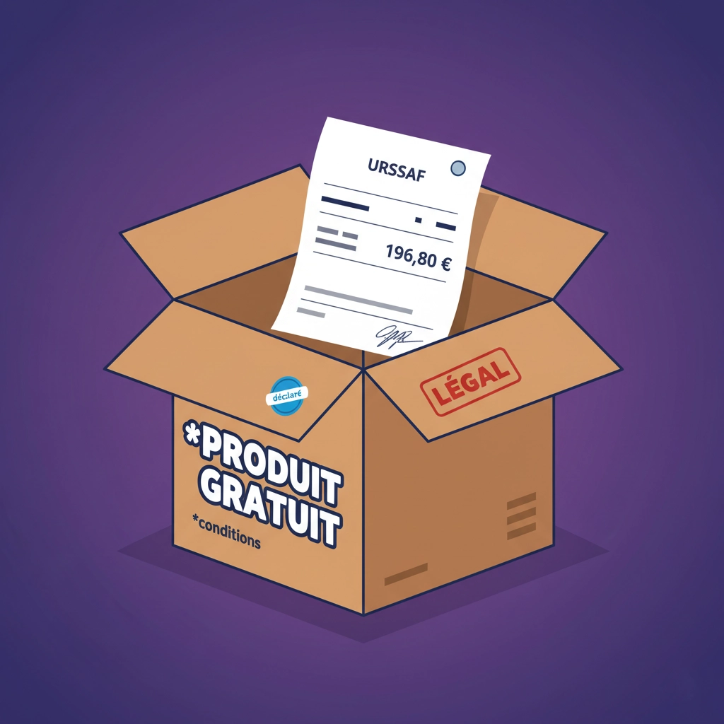 Boîte avec facture et produit gratuit