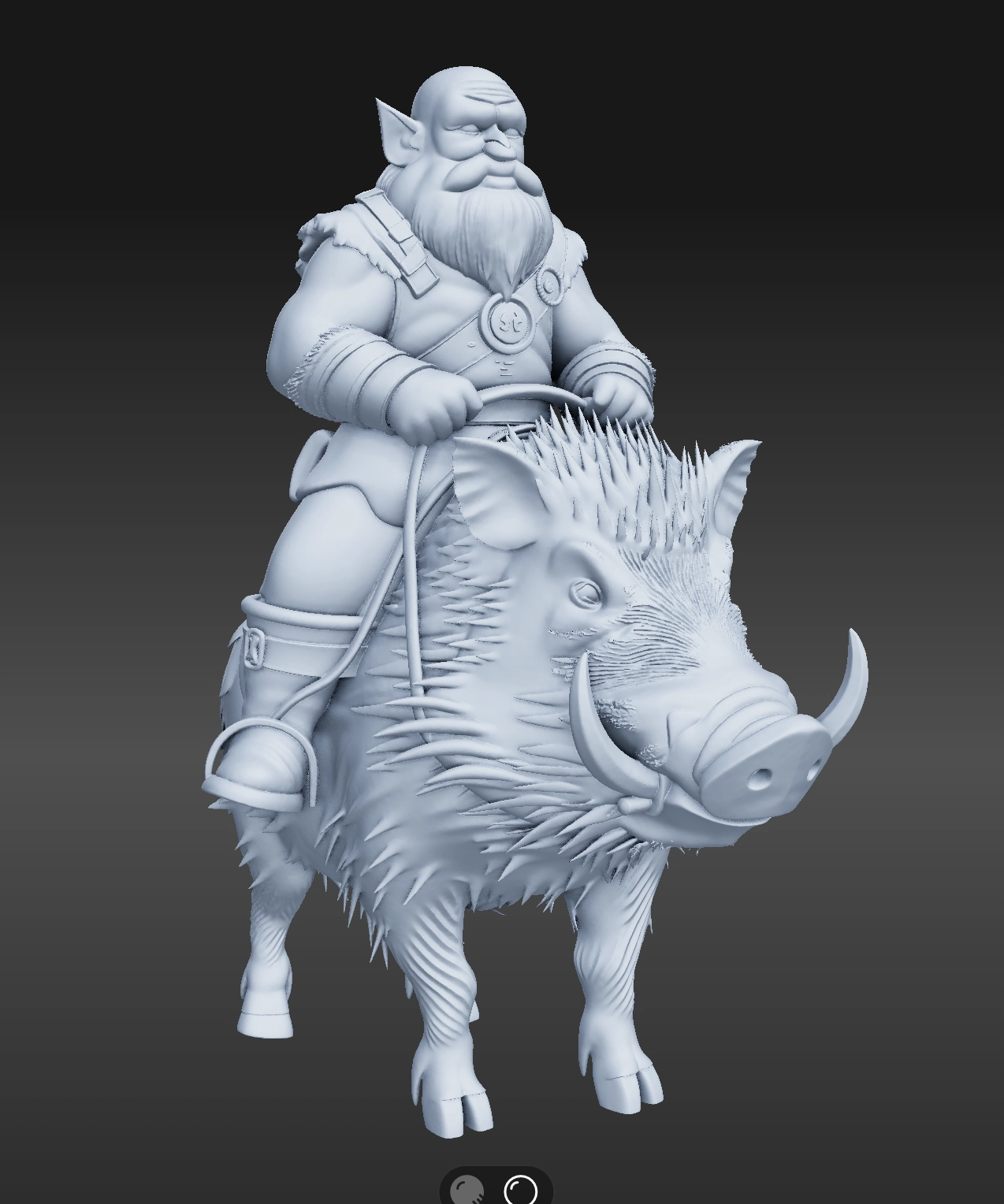 Test complet de Hitem3D 1.5 2 Modèle 3D d'un nain sur sanglier généré par Hitem3D