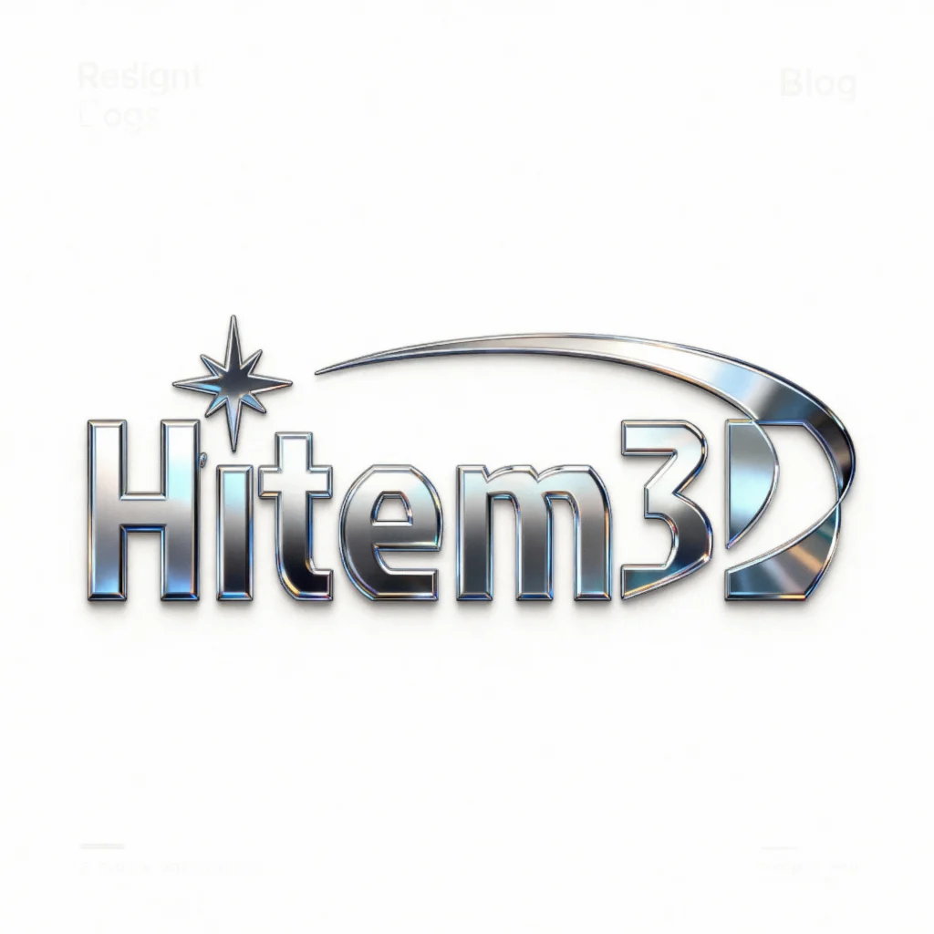Logo métallique de Hitem3D.