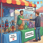 Illustration représentant les aspects légaux de l'impression 3D et du droit d'auteur pour makers