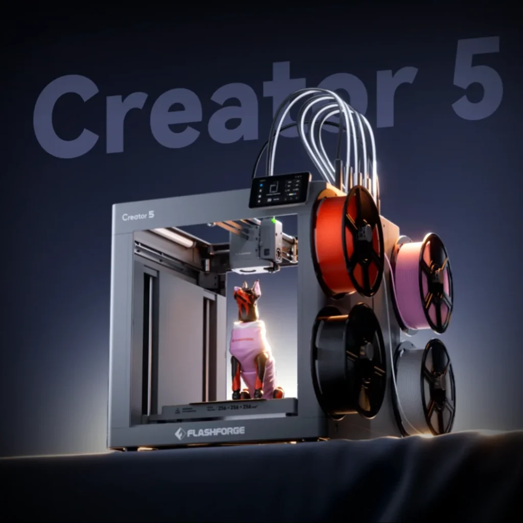 Flashforge Creator 5 - Imprimante 3D CoreXY Tool-Changer 4 têtes indépendantes